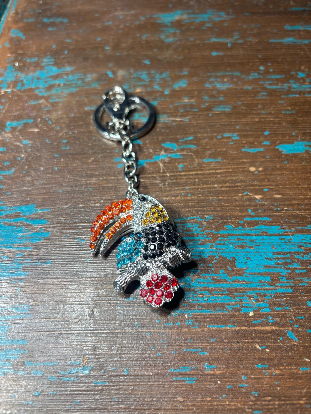 New Colorful Toucan Crystal Keychain - Multicolor Bag Charm